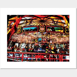 americana carousel Posters and Art